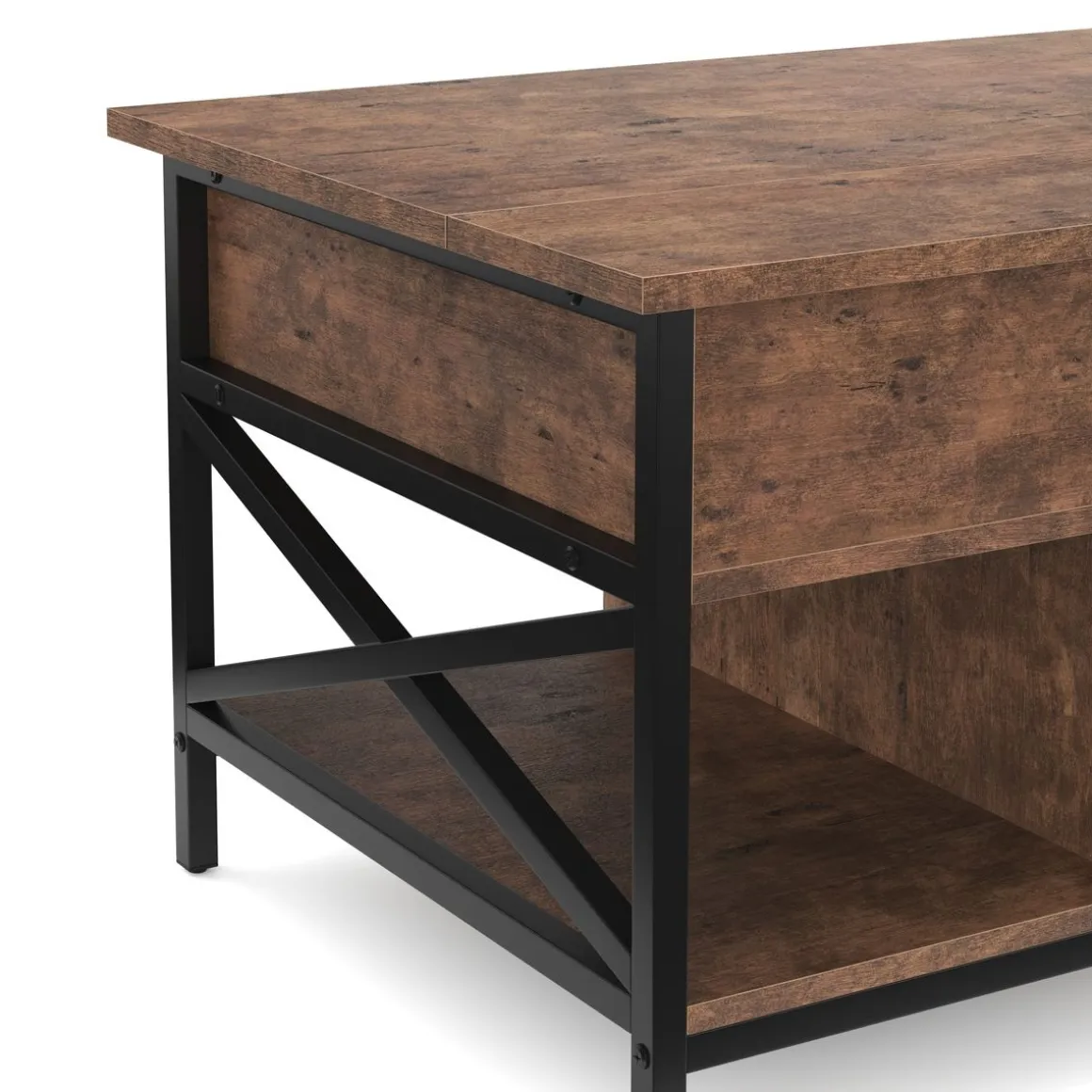 Beistelltisch Vintage BONITA mit Stauraum 100 x 60 x 48 - 62 cm