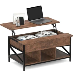 Beistelltisch Vintage BONITA mit Stauraum 100 x 60 x 48 - 62 cm