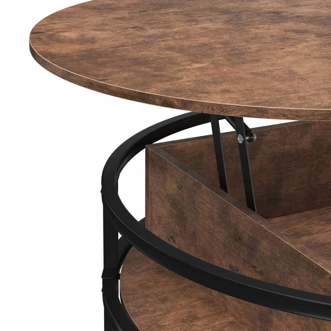 Beistelltisch Vintage BONITA rund mit Stauraum 80 x 47 - 62 cm