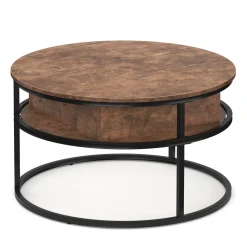 Beistelltisch Vintage BONITA rund mit Stauraum 80 x 47 - 62 cm