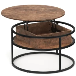 Beistelltisch Vintage BONITA rund mit Stauraum 80 x 47 - 62 cm