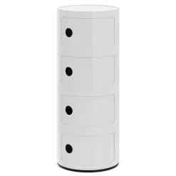 Beistelltisch VLADIK rund mit Stauraum 32 x 77 cm weiss