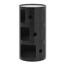 Beistelltisch VLADIK rund mit Stauraum 32 x 58 cm schwarz
