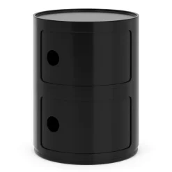 Beistelltisch VLADIK rund mit Stauraum 32 x 39 cm schwarz