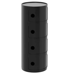 Beistelltisch VLADIK rund mit Stauraum 32 x 77 cm schwarz