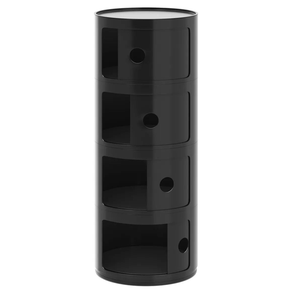 Beistelltisch VLADIK rund mit Stauraum 32 x 77 cm schwarz