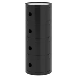 Beistelltisch VLADIK rund mit Stauraum 32 x 77 cm schwarz