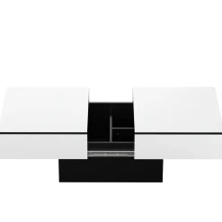 Beistelltisch VOLEVO mit Stauraum 113 x 60 x 40 cm weiss/schwarz