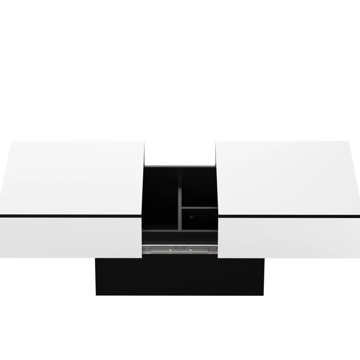 Beistelltisch VOLEVO mit Stauraum 113 x 60 x 40 cm weiss/schwarz
