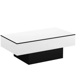 Beistelltisch VOLEVO mit Stauraum 113 x 60 x 40 cm weiss/schwarz