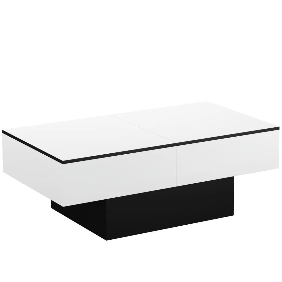 Beistelltisch VOLEVO mit Stauraum 113 x 60 x 40 cm weiss/schwarz