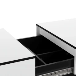 Beistelltisch VOLEVO mit Stauraum 113 x 60 x 40 cm weiss/schwarz