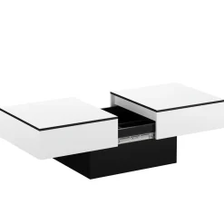 Beistelltisch VOLEVO mit Stauraum 113 x 60 x 40 cm weiss/schwarz