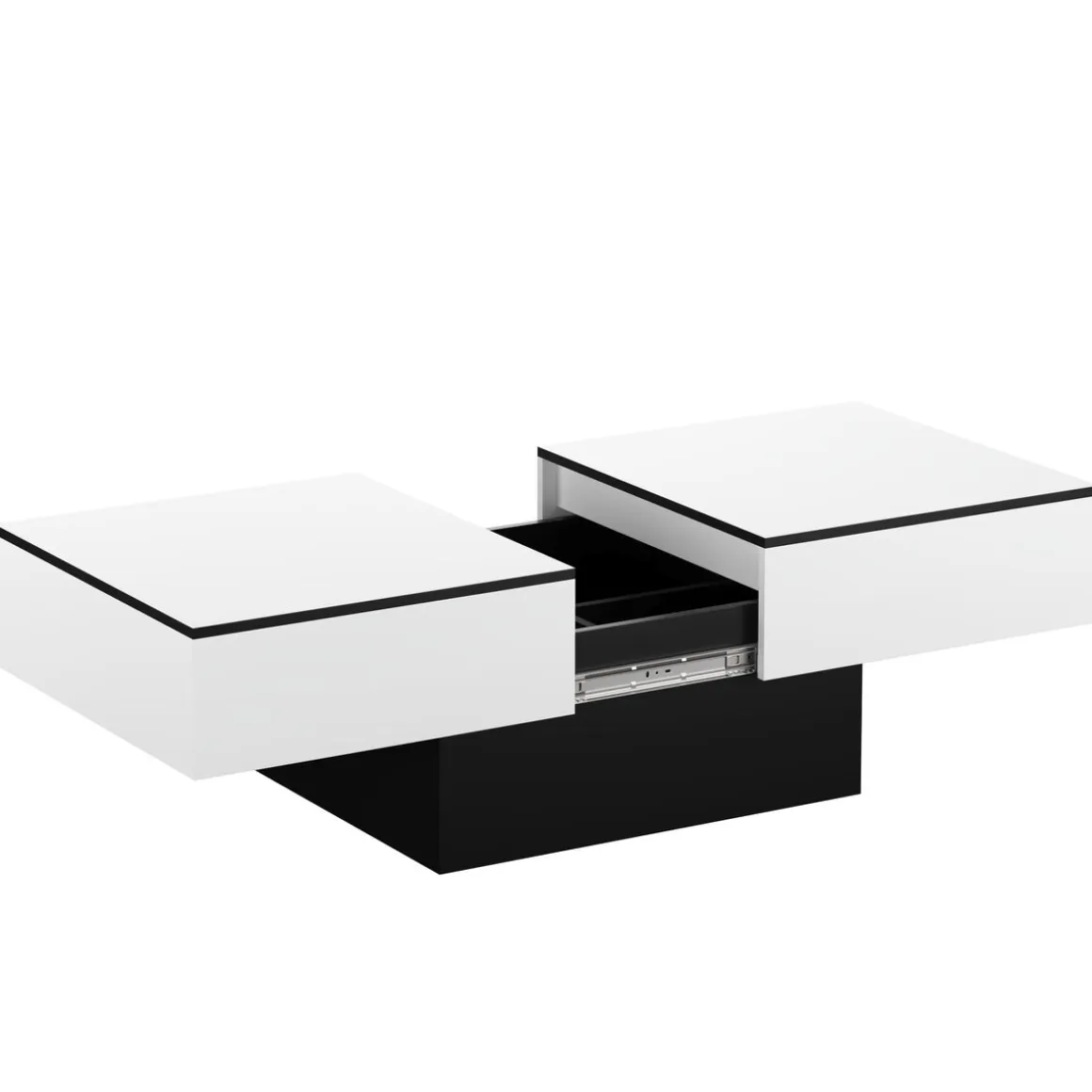 Beistelltisch VOLEVO mit Stauraum 113 x 60 x 40 cm weiss/schwarz
