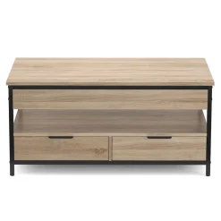 Beistelltisch WOODEDGE mit Stauraum 100 x 50 x 48 - 62 cm braun