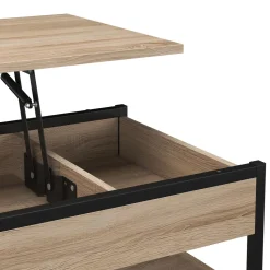 Beistelltisch WOODEDGE mit Stauraum 100 x 50 x 48 - 62 cm braun