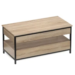 Beistelltisch WOODEDGE mit Stauraum 100 x 50 x 48 - 62 cm braun