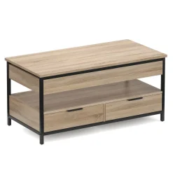 Beistelltisch WOODEDGE mit Stauraum 100 x 50 x 48 - 62 cm braun