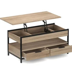 Beistelltisch WOODEDGE mit Stauraum 100 x 50 x 48 - 62 cm braun