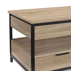 Beistelltisch WOODEDGE mit Stauraum 100 x 50 x 48 - 62 cm braun
