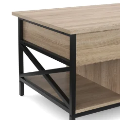 Beistelltisch WOODORA mit Stauraum 100 x 60 x 48 - 62 cm braun