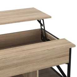 Beistelltisch WOODORA mit Stauraum 100 x 60 x 48 - 62 cm braun