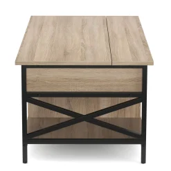 Beistelltisch WOODORA mit Stauraum 100 x 60 x 48 - 62 cm braun