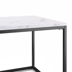 Beistelltisch ZARA 80 x 45 x 40 cm weiss/schwarz