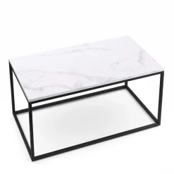 Beistelltisch ZARA 80 x 45 x 40 cm weiss/schwarz