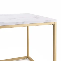 Beistelltisch ZARA 80 x 45 x 40 cm weiss/gold