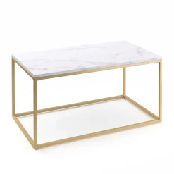 Beistelltisch ZARA 80 x 45 x 40 cm weiss/gold