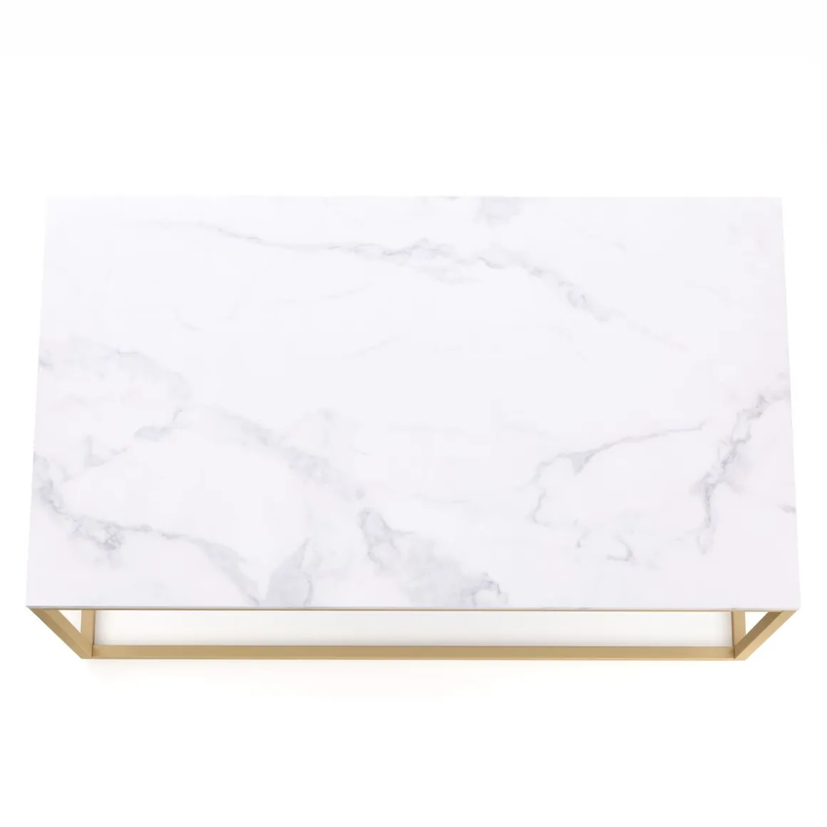 Beistelltisch ZARA 80 x 45 x 40 cm weiss/gold