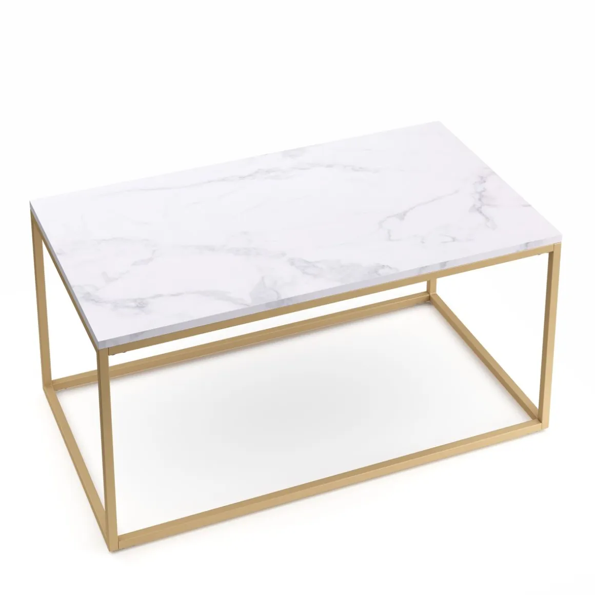 Beistelltisch ZARA 80 x 45 x 40 cm weiss/gold