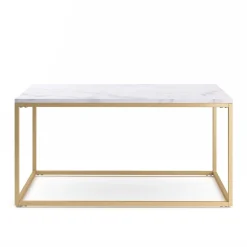 Beistelltisch ZARA 80 x 45 x 40 cm weiss/gold