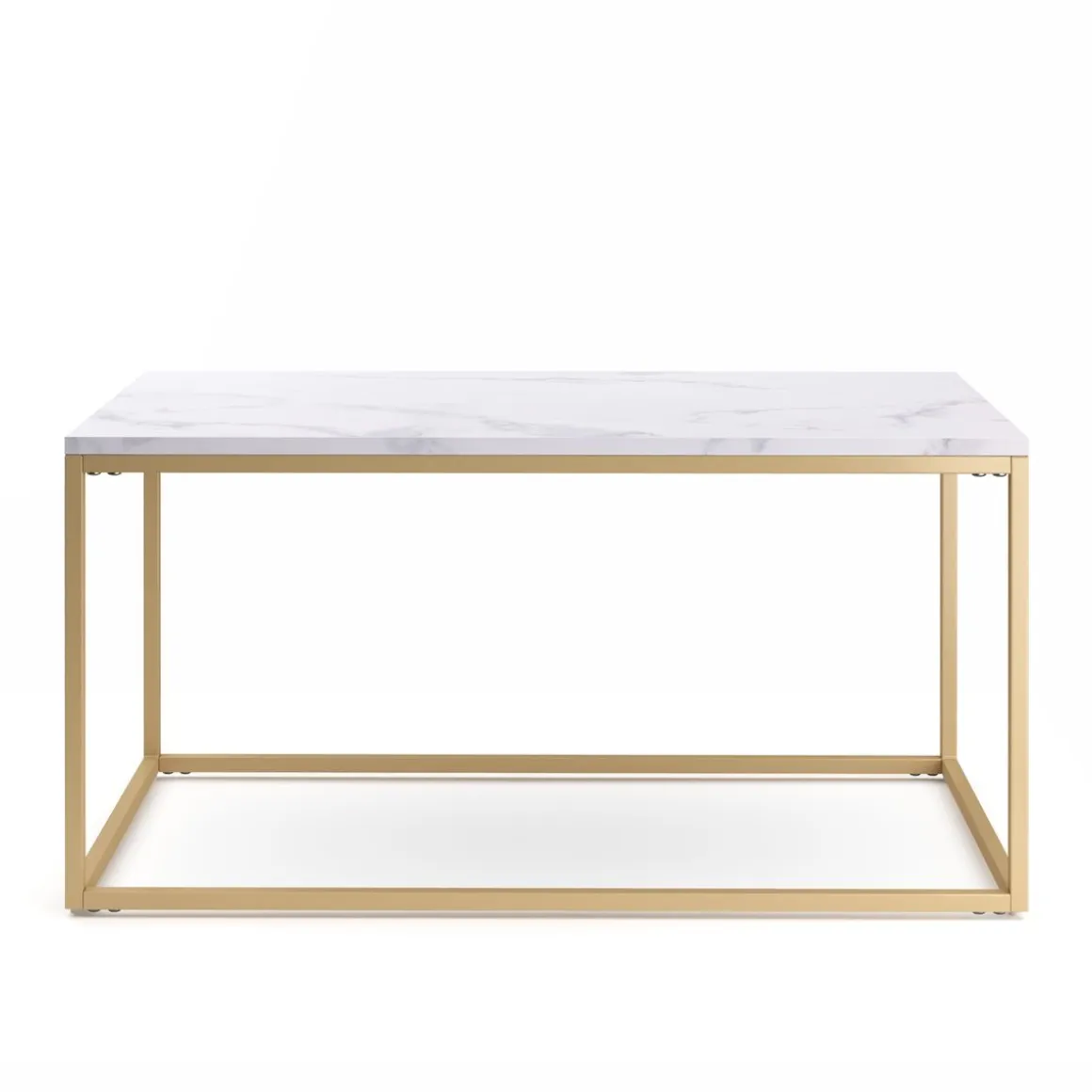 Beistelltisch ZARA 80 x 45 x 40 cm weiss/gold
