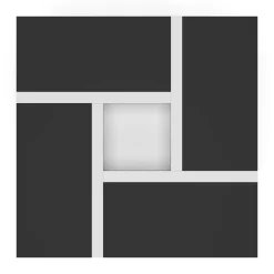 Beistelltisch ZEBRA 80 x 80 x 35 cm schwarz/weiss