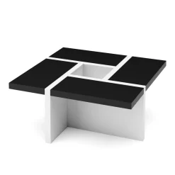 Beistelltisch ZEBRA 80 x 80 x 35 cm schwarz/weiss