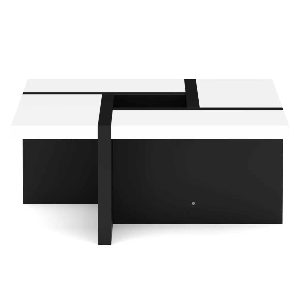 Beistelltisch ZEBRA 80 x 80 x 35 cm weiss/schwarz