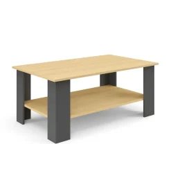 Beistelltisch ZUMMER 100 x 60 x 42 cm hellbraun/anthrazit