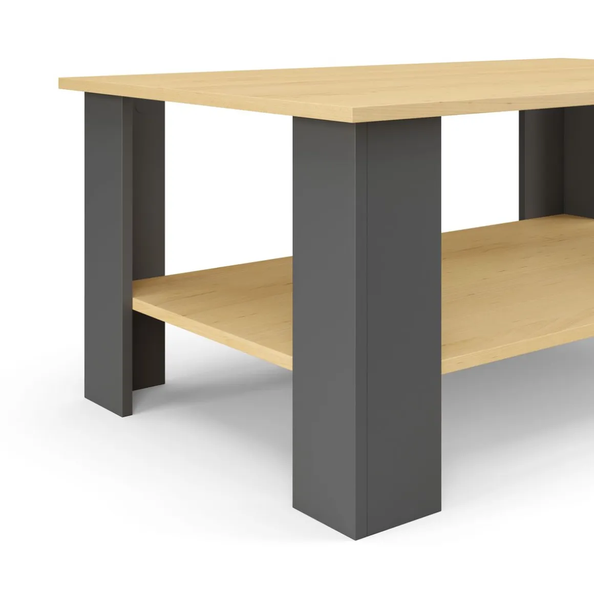 Beistelltisch ZUMMER 100 x 60 x 42 cm hellbraun/anthrazit