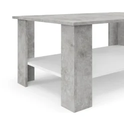 Beistelltisch ZUMMER 100 x 60 x 42 cm hellgrau/weiss