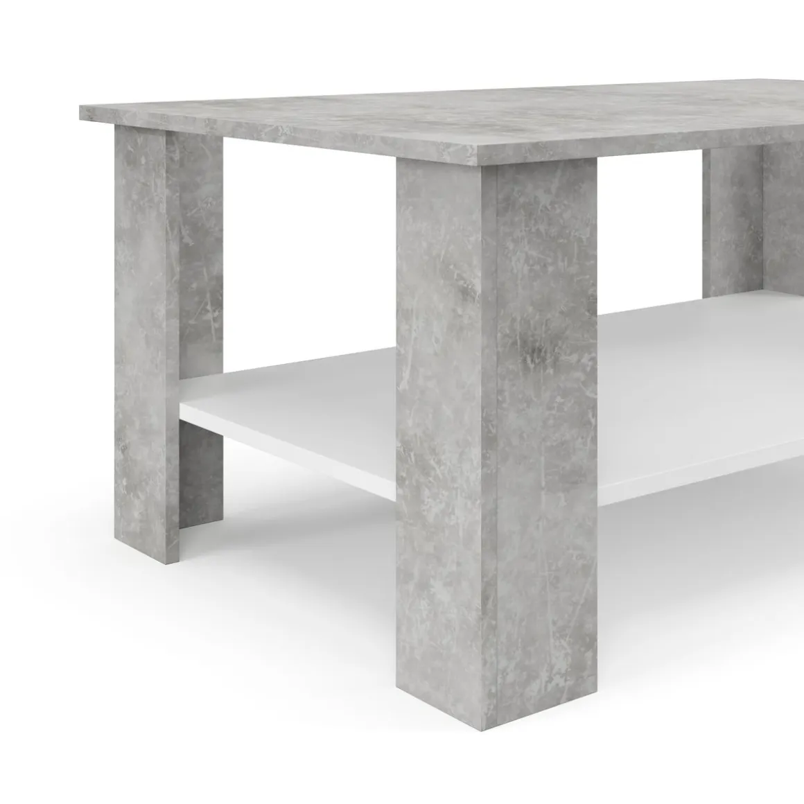 Beistelltisch ZUMMER 100 x 60 x 42 cm hellgrau/weiss