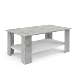 Beistelltisch ZUMMER 100 x 60 x 42 cm hellgrau/weiss
