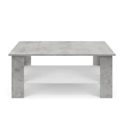 Beistelltisch ZUMMER 100 x 60 x 42 cm hellgrau/weiss