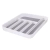 Besteckeinsatz 6-Fächer 41 x 33 x 4.5 cm weiss/grau