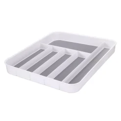 Besteckeinsatz 6-Fächer 41 x 33 x 4.5 cm weiss/grau