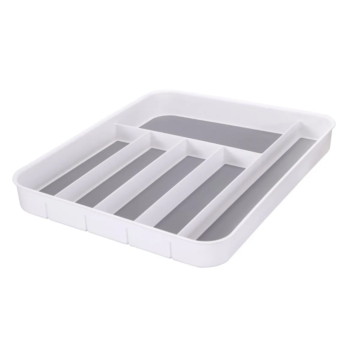 Besteckeinsatz 6-Fächer 41 x 33 x 4.5 cm weiss/grau