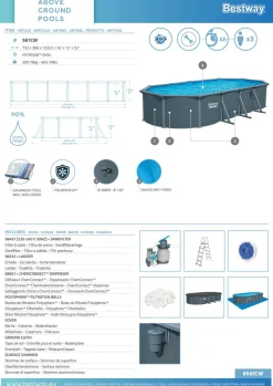 Bestway Pool Hydrium Komplett-Set 732 x 366 x 132 cm