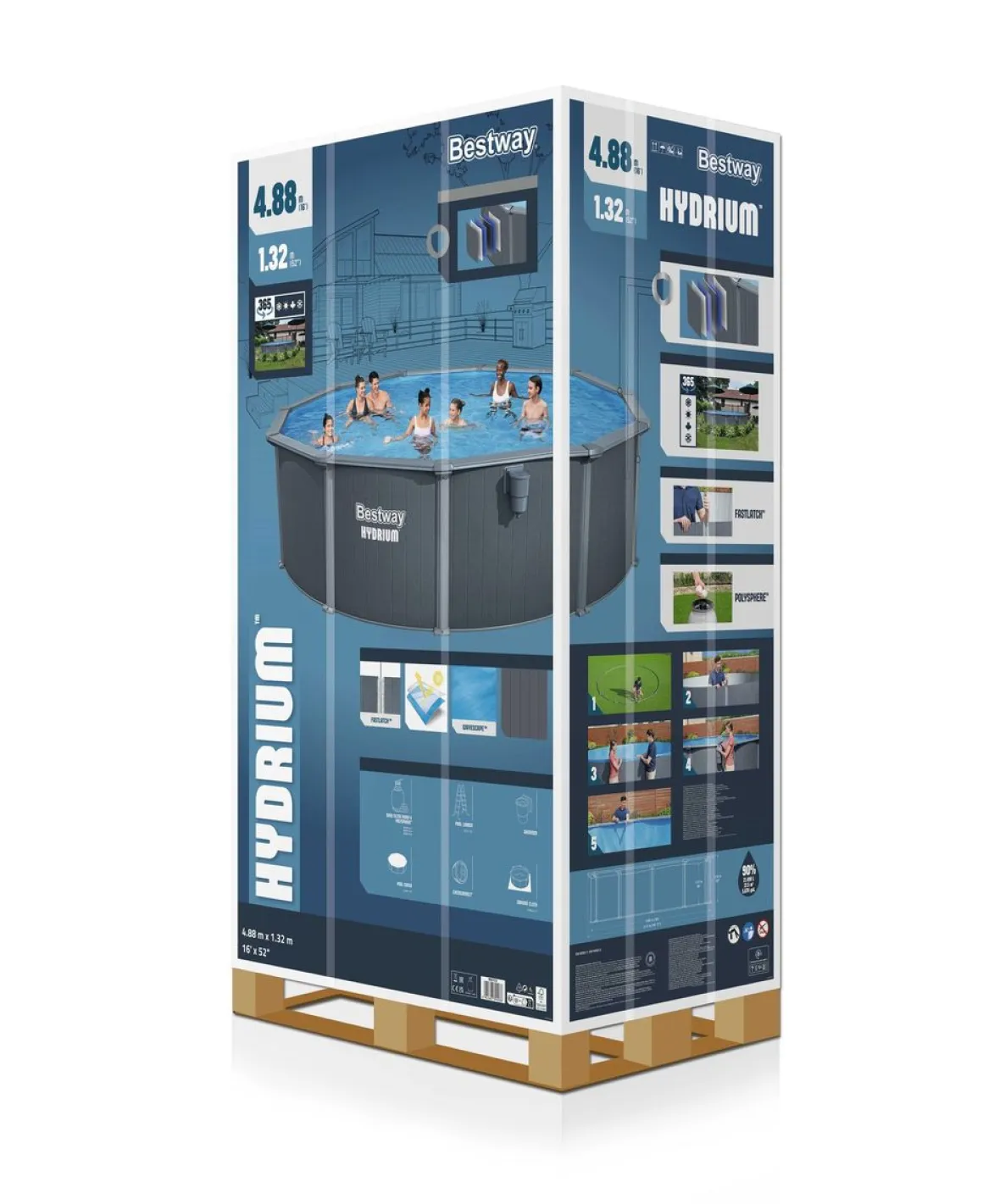 Bestway Pool Hydrium Komplett-Set 488 x 132 cm