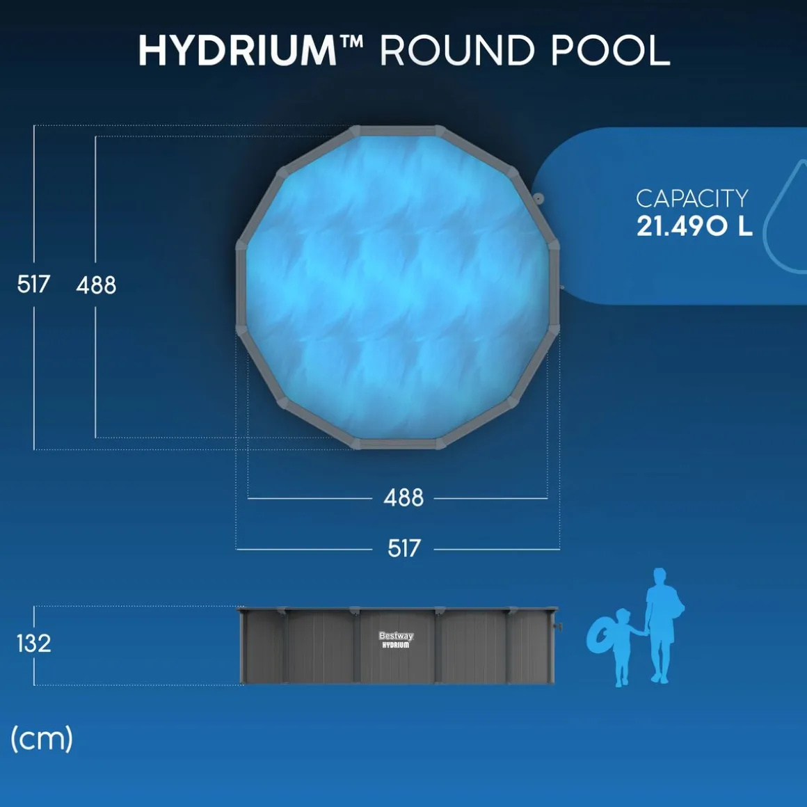 Bestway Pool Hydrium Komplett-Set 488 x 132 cm